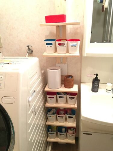 洗面所におしゃれな収納棚をDIYしたアイデア例は？
