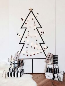 クリスマスの壁面飾りのおしゃれアイデア（マスキングテープ）