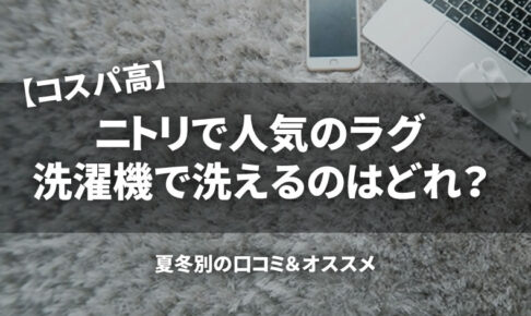 【コスパ高】ニトリで人気のラグで洗濯機で洗えるのはどれ？夏冬別の口コミやオススメは？
