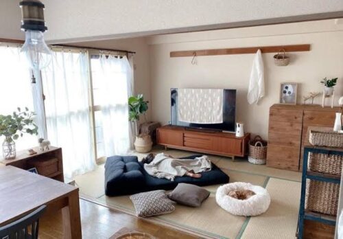 事例② クッションカバーで和室を淡色に